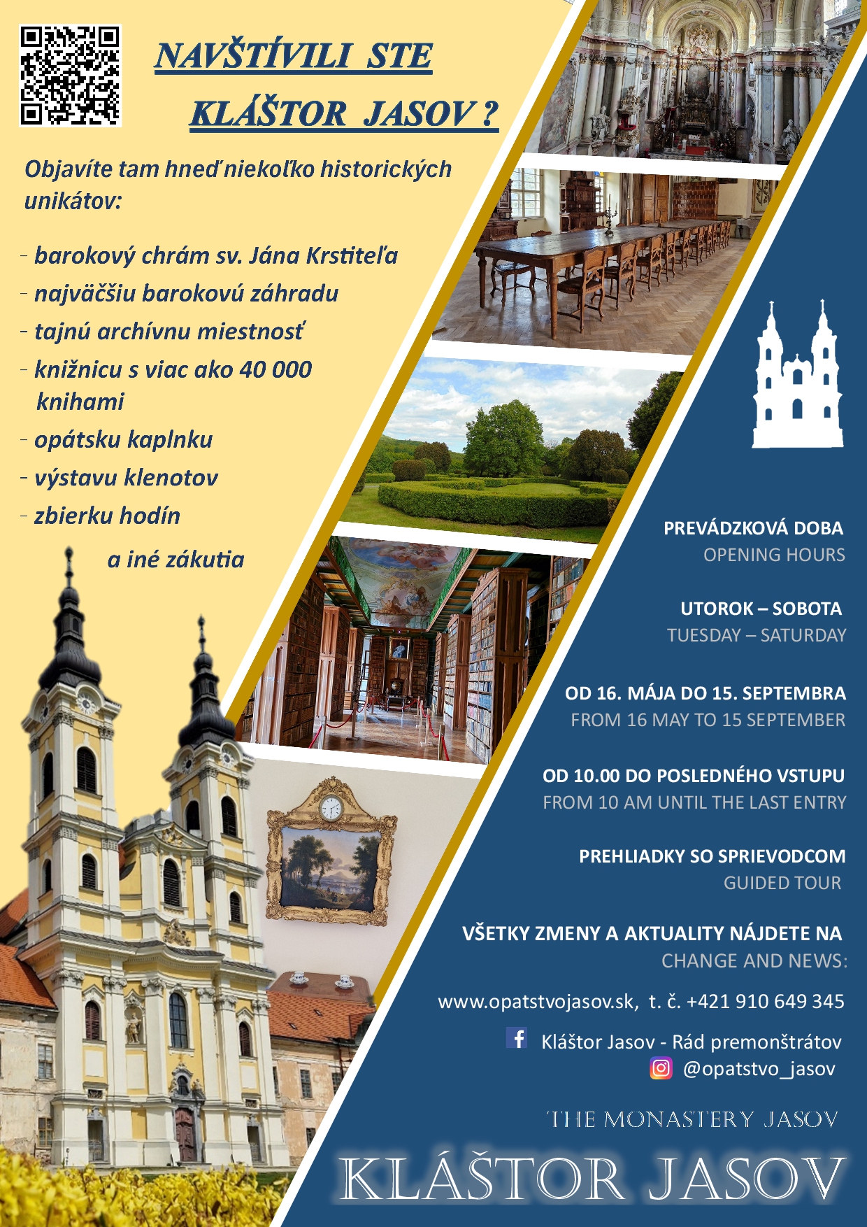 Kláštor Jasov – Rád premonštrátov – Otváracie hodiny