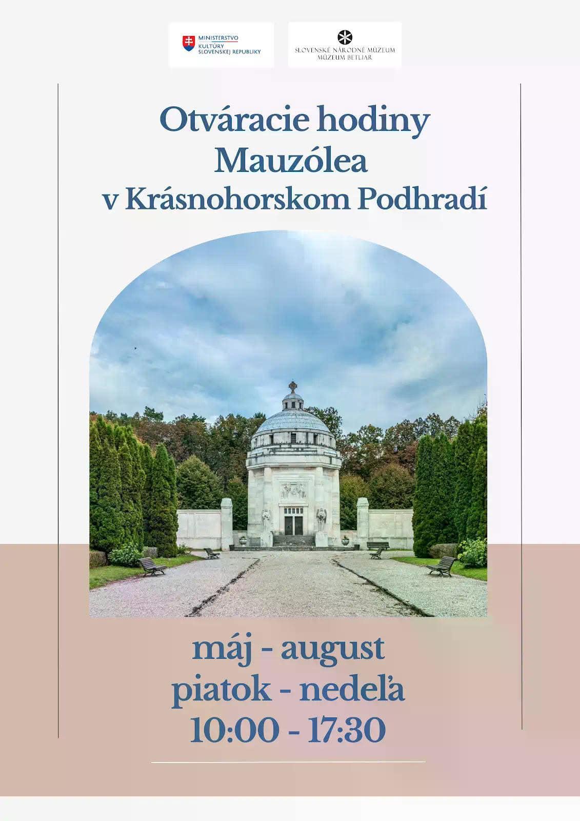 Aktuálne otváracie hodiny a vstupné – Mauzóleum grófa Dionýza a Františky Andrássyovcov