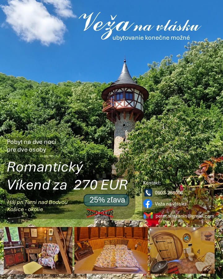 Veža na vlásku v obci Háj: Prežite noc v rozprávke