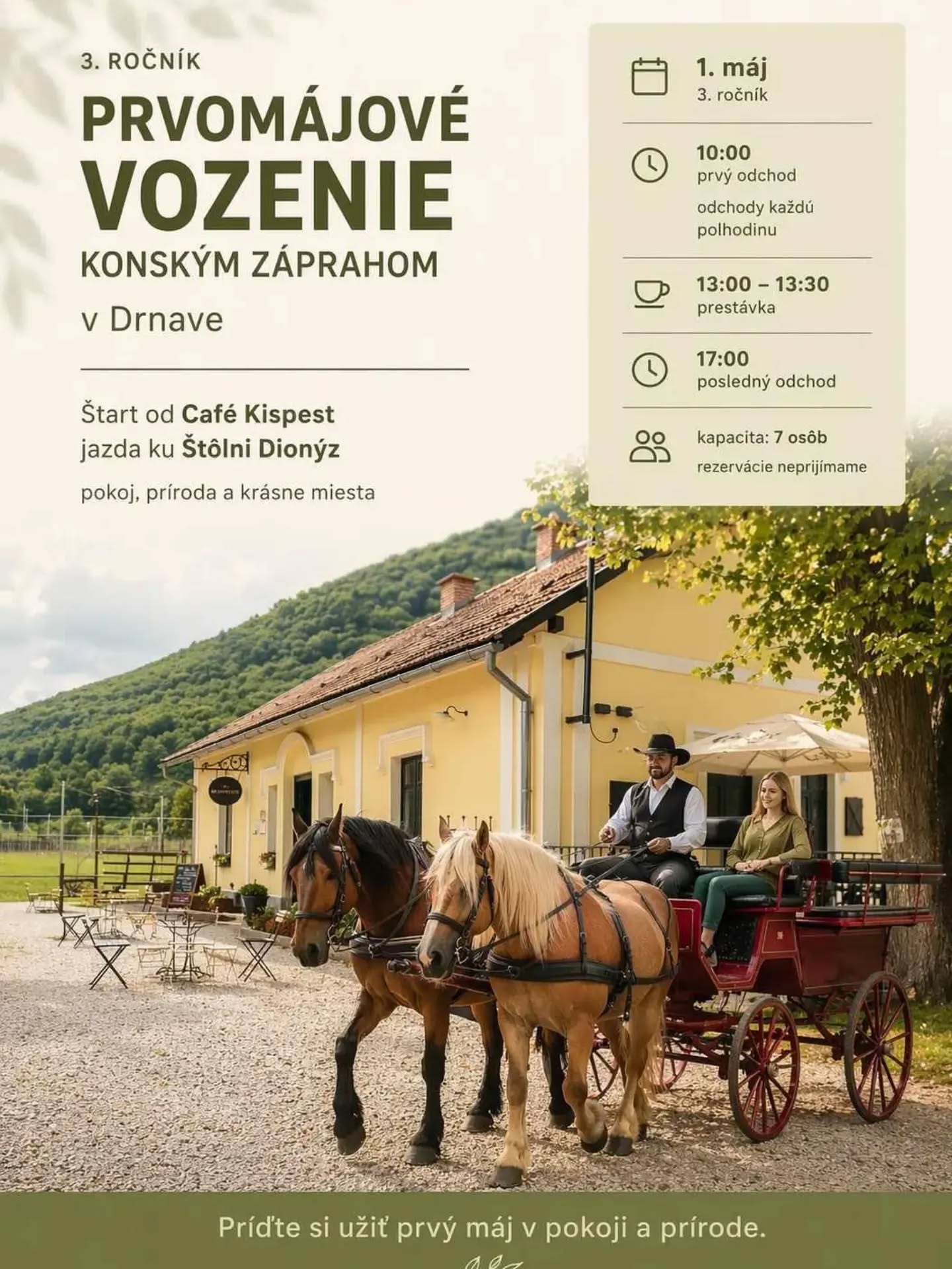 Prvomájové vozenie konským záprahom v Drnave