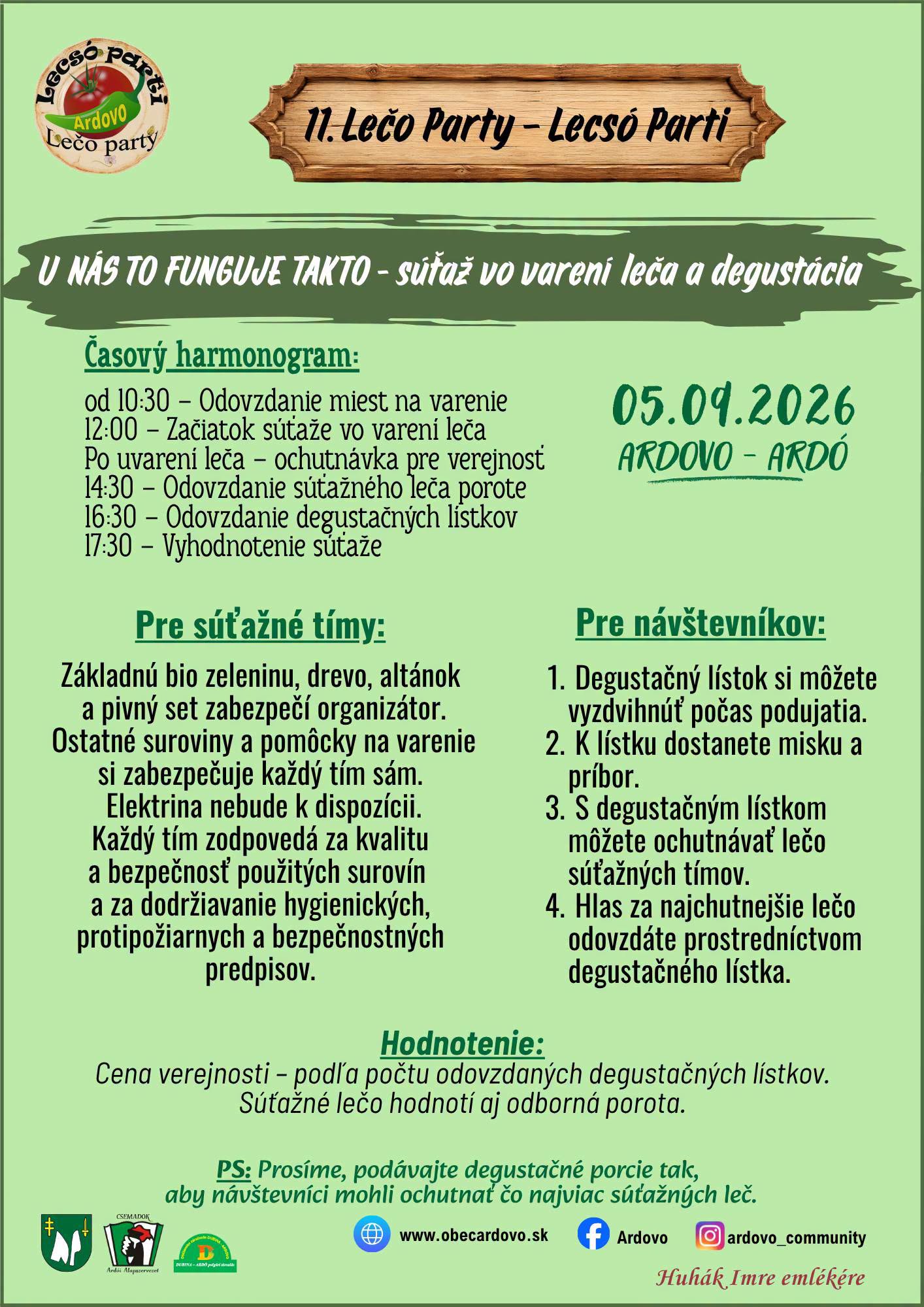 Lečo Party v obci Ardovo